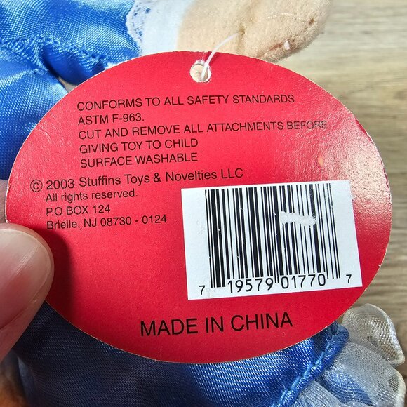 Stuffins Santa Claus Is Coming To Town Miss Jessica Plush Doll w/ Tags VTG 8" - Picture 11 of 12